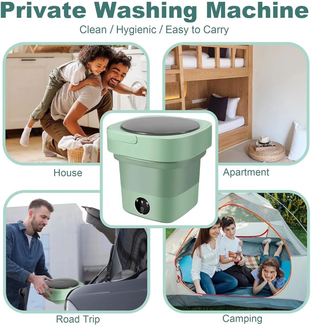 Portable Washing Machine, Mini Washer,3L Upgraded Large Capacity Foldable Washer.