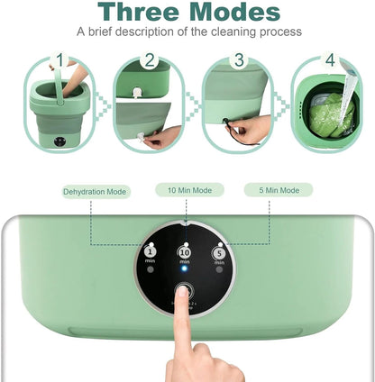 Portable Washing Machine, Mini Washer,3L Upgraded Large Capacity Foldable Washer.